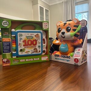 100 Words Book and Linkimals Bop & Groove Tiger Set